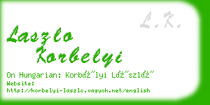 laszlo korbelyi business card